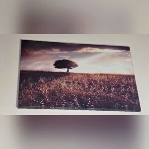 Rare Vintage Lone tree in stormy light print